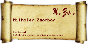 Milhofer Zsombor névjegykártya